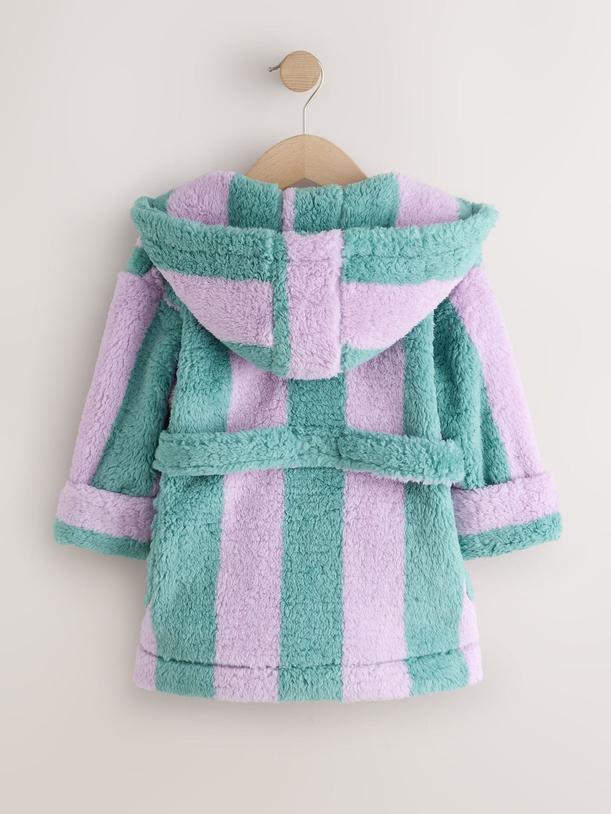 Purple/Green Stripe Fleece Dressing Gown (9mths-16yrs) - image 2