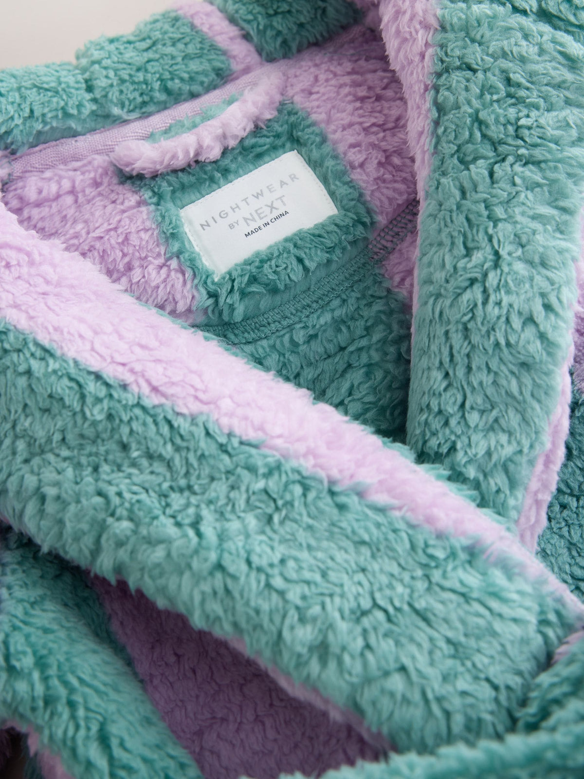Purple/Green Stripe Fleece Dressing Gown (9mths-16yrs) - image 3
