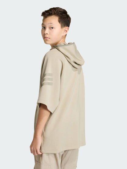 Dsiney Kidz - adidas Originals Brown Future Icons 3 Stripes Short Sleeve Hoodie image 2