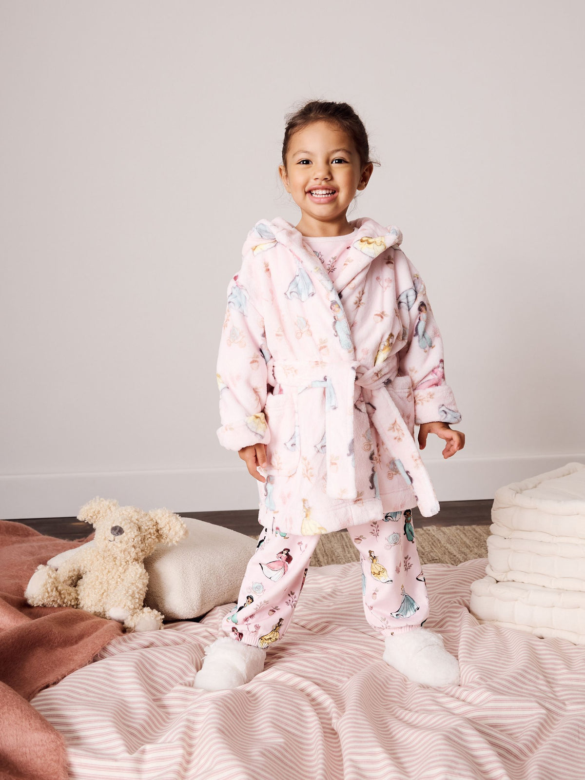 Pink Disney Princess Fleece Dressing Gown (9mths-10yrs) - image 1