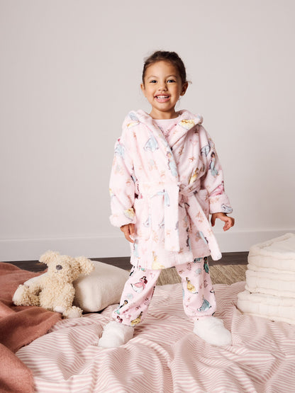 Pink Disney Princess Fleece Dressing Gown (9mths-10yrs) - image 1