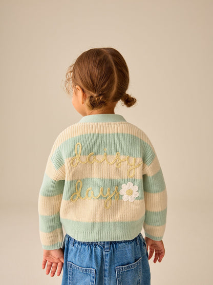 Dsiney Kidz - Blue and Ecru Daisy Days V-Neck Cardigan (3mths-7yrs) image 3