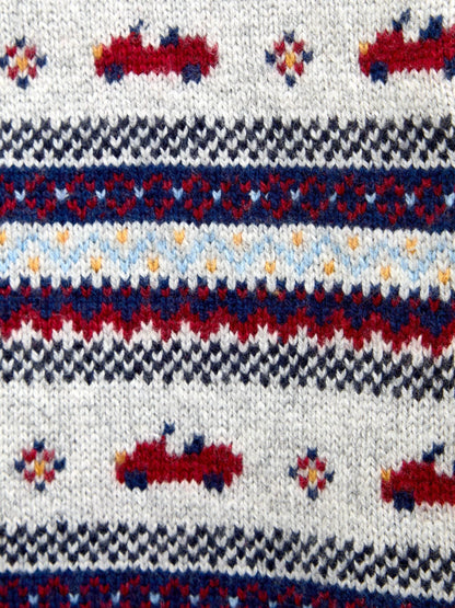 JoJo Maman Bébé Grey Marl Classic Car Fairisle Knitted Jumper - image 4