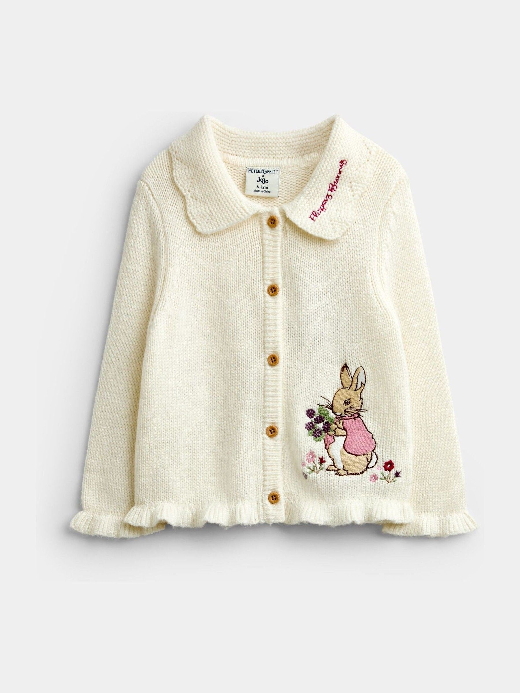 Dsiney Kidz - JoJo Maman Bébé Cream Peter Rabbit Flopsy Knit Cardigan image 1