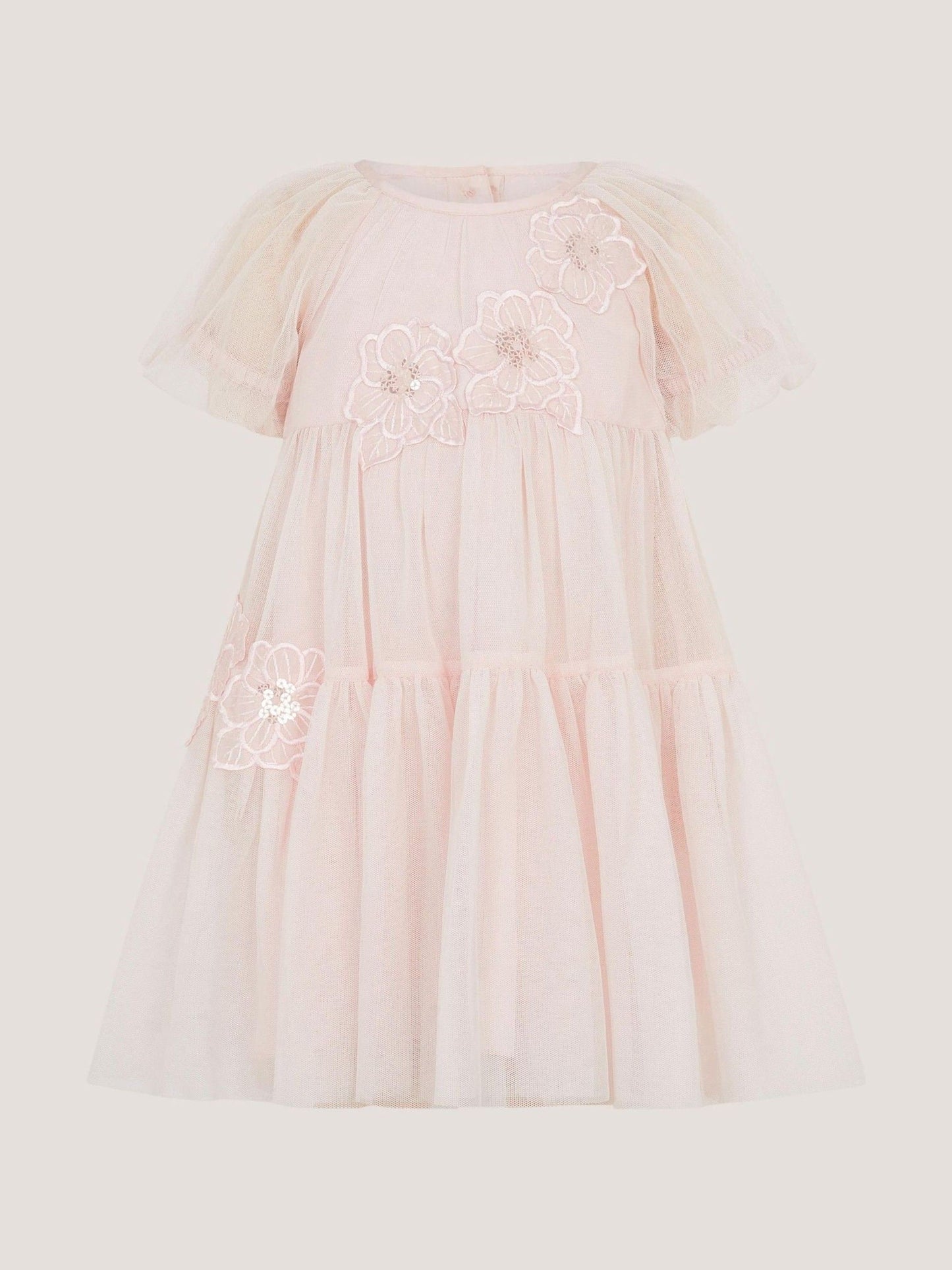 Monsoon Pink Baby Leila Embroidered Tulle Party Dress image 1