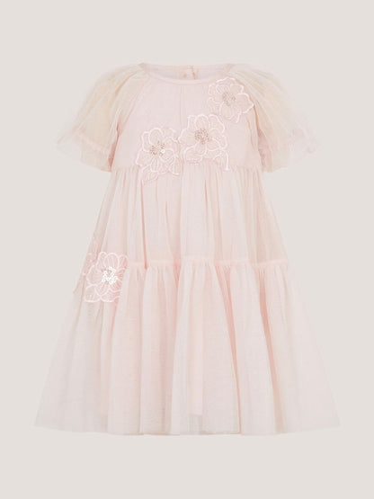 Monsoon Pink Baby Leila Embroidered Tulle Party Dress image 1