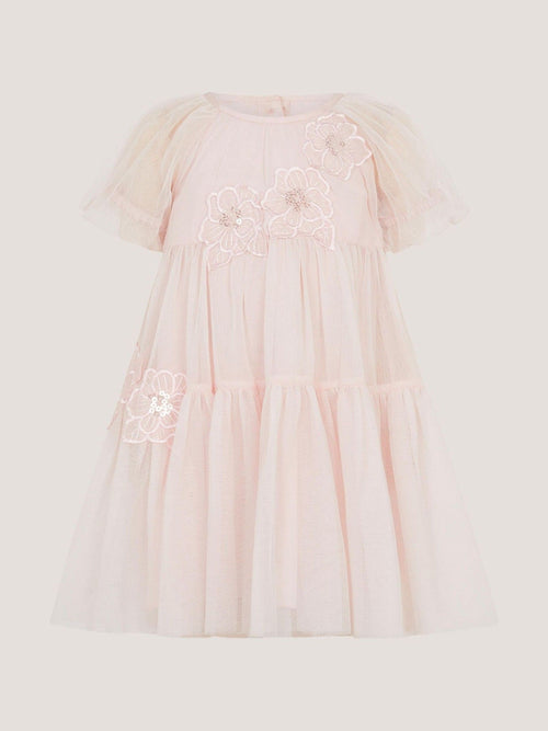 Monsoon Pink Baby Leila Embroidered Tulle Party Dress image 1