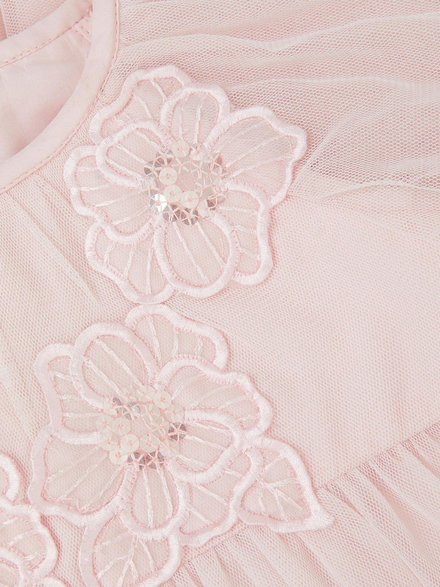 Monsoon Pink Baby Leila Embroidered Tulle Party Dress image 3