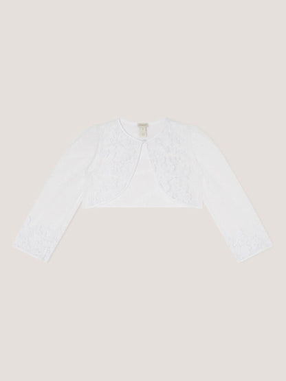 Monsoon White Felicity Embroidered Mesh Cardigan image 1