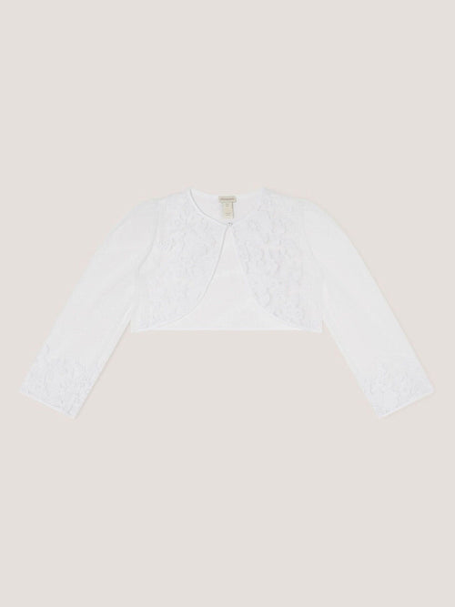 Monsoon White Felicity Embroidered Mesh Cardigan image 1