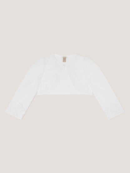 Monsoon White Felicity Embroidered Mesh Cardigan image 2