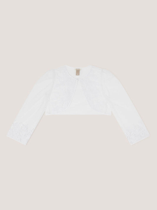 Monsoon White Felicity Embroidered Mesh Cardigan image 2