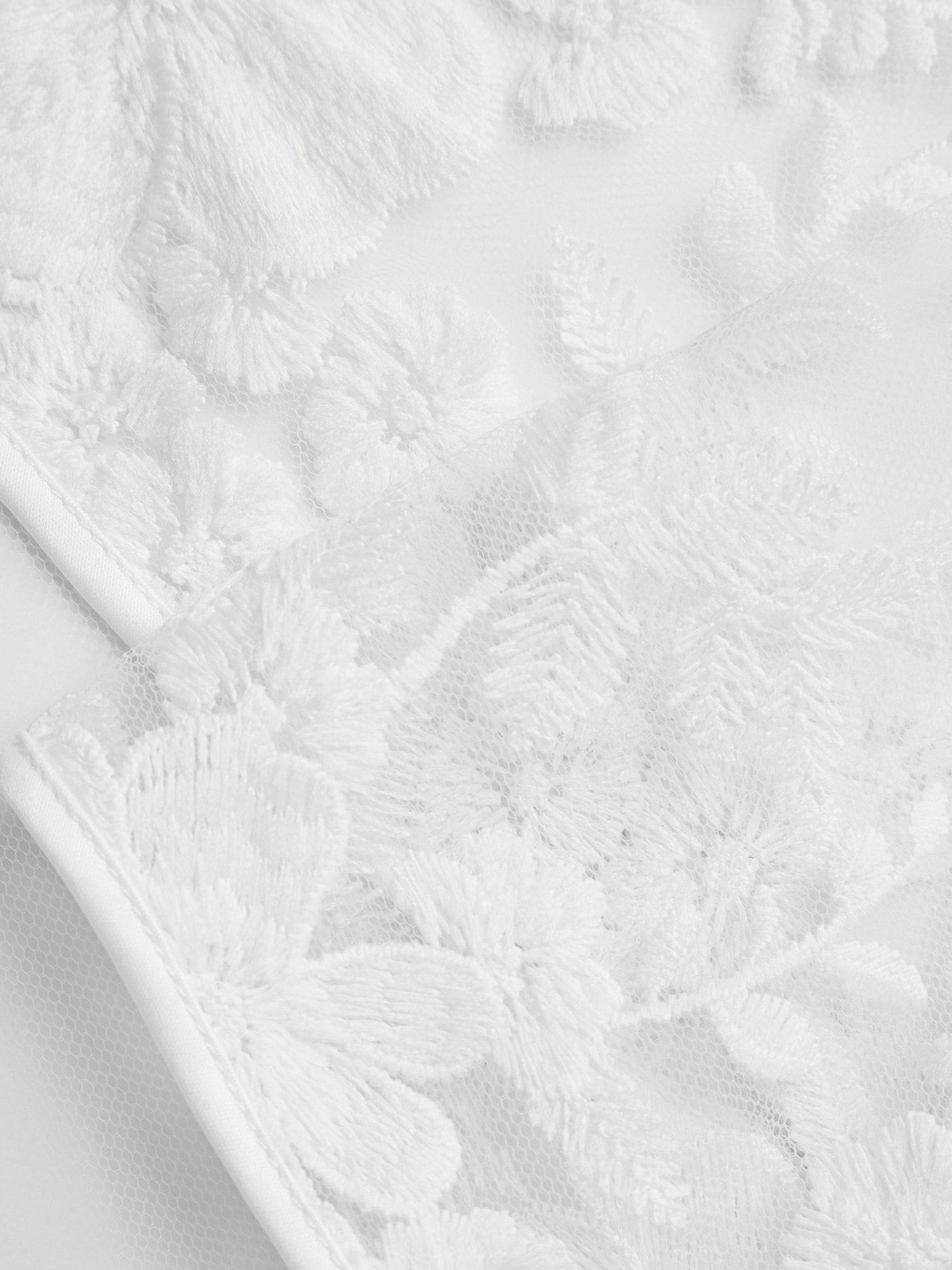 Monsoon White Felicity Embroidered Mesh Cardigan image 3