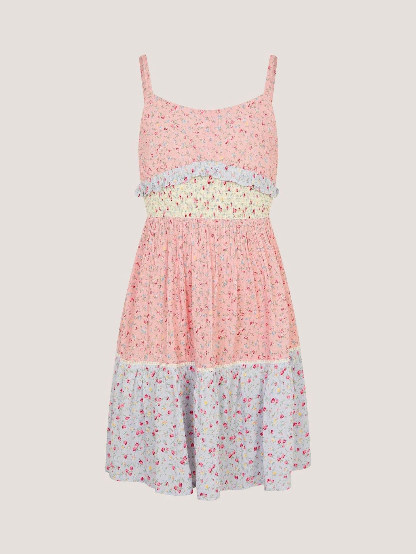 Monsoon Pink Strappy Ditsy Floral Dress image 1