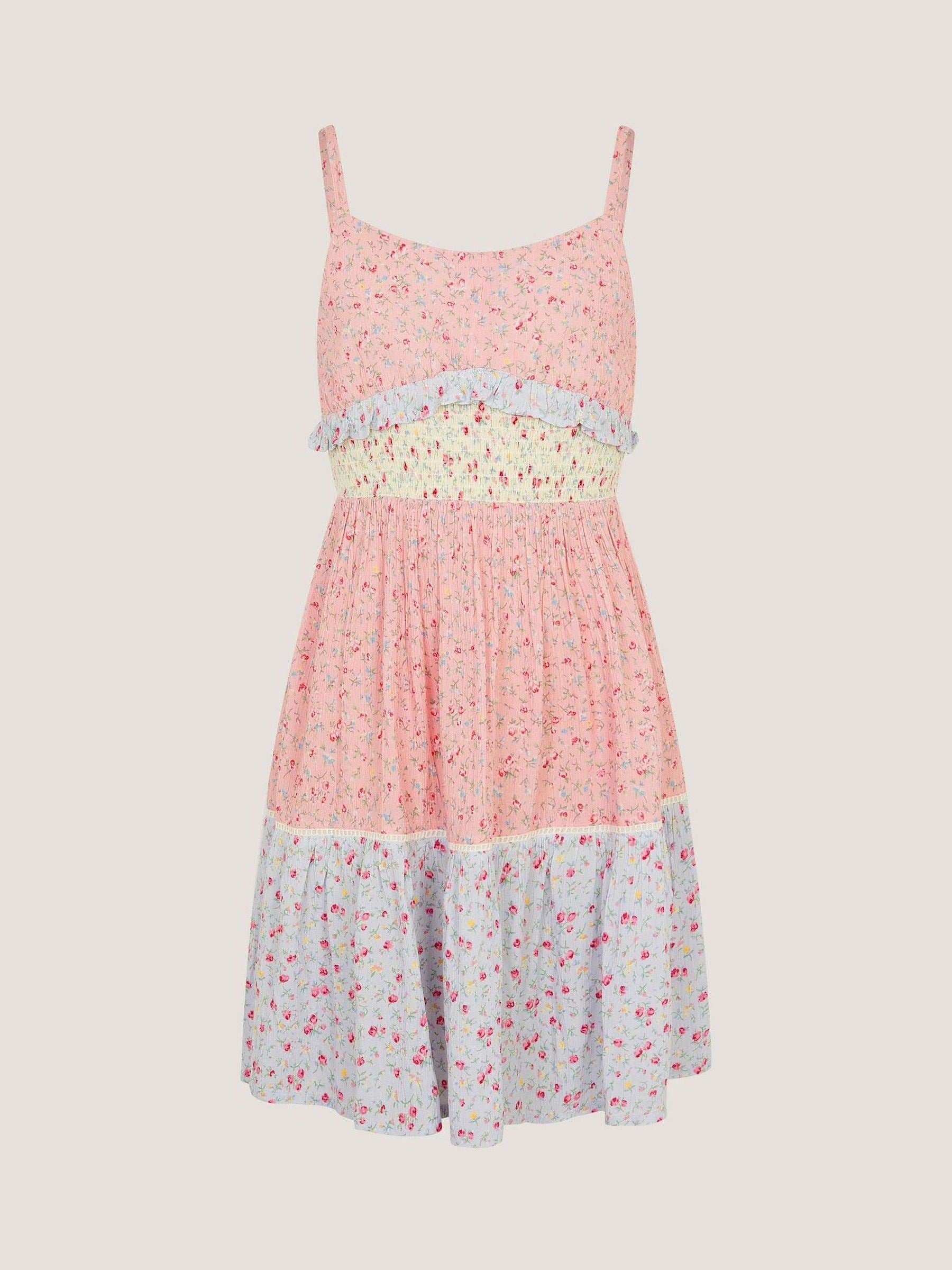 Monsoon Pink Strappy Ditsy Floral Dress image 1