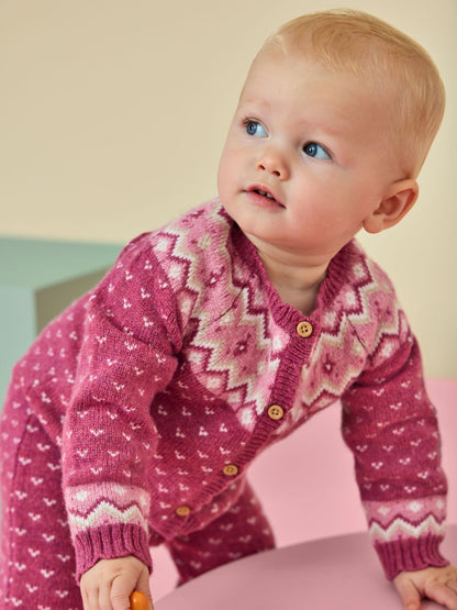Jojo Maman Bébé Berry Red All-In-One Knit Set image 1