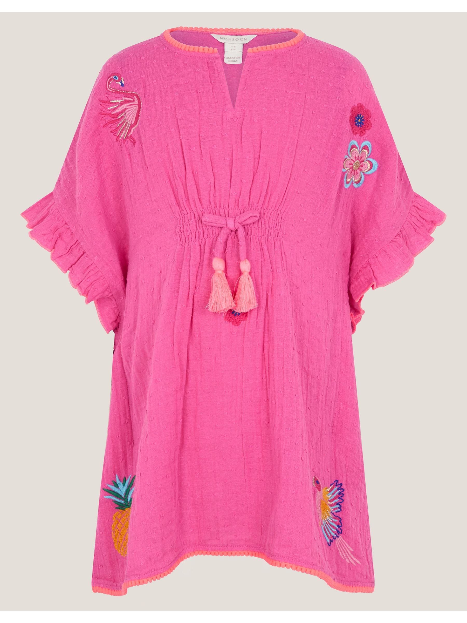 Monsoon Pink Embroidered Cotton Kaftan image 2