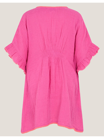 Monsoon Pink Embroidered Cotton Kaftan image 3