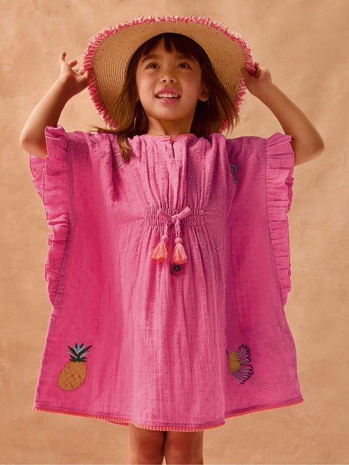 Monsoon Pink Embroidered Cotton Kaftan image 1