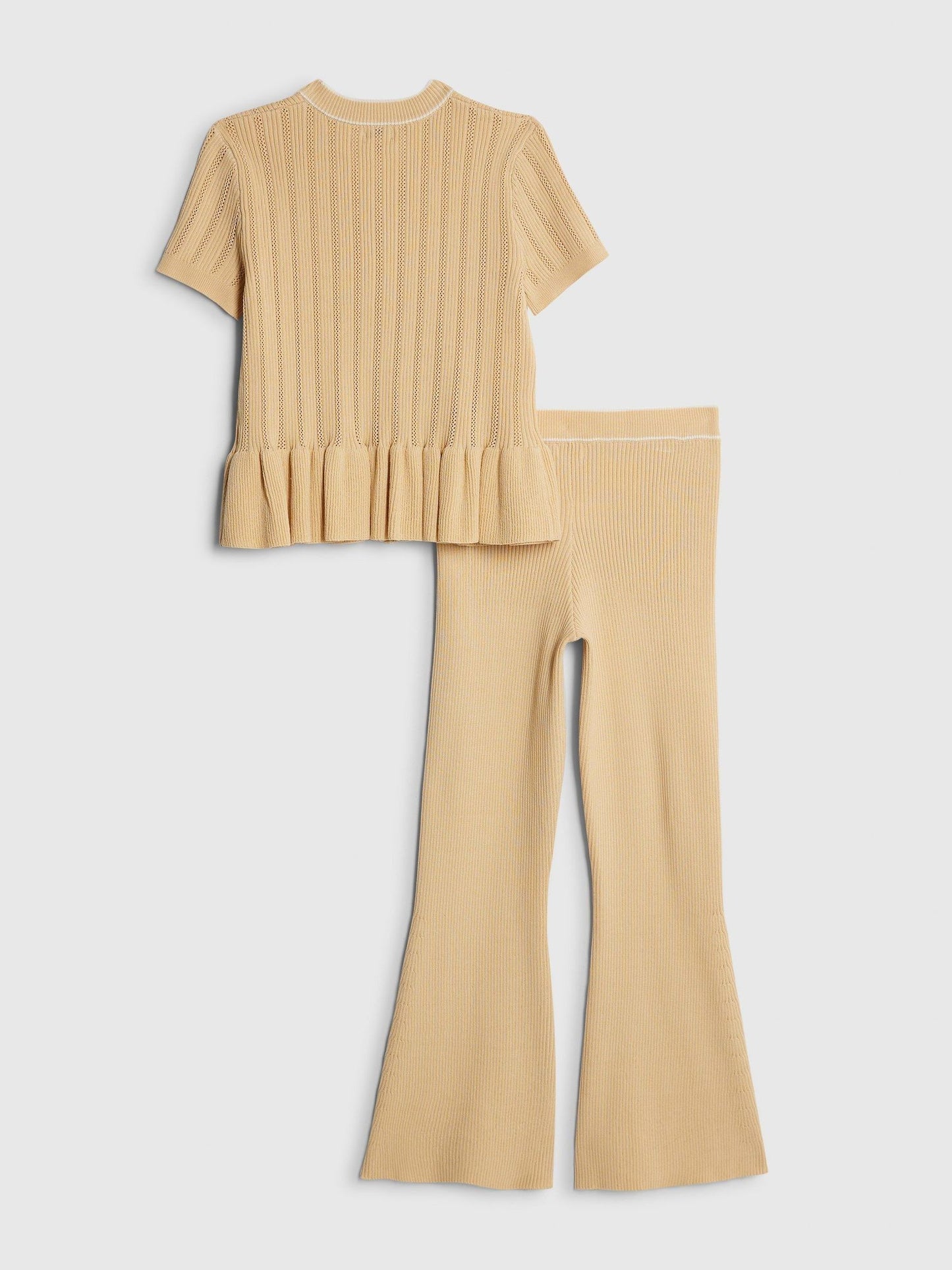 Dsiney Kidz - River Island Brown Knitted Peplum Cardigan & Kickflare Set image 2