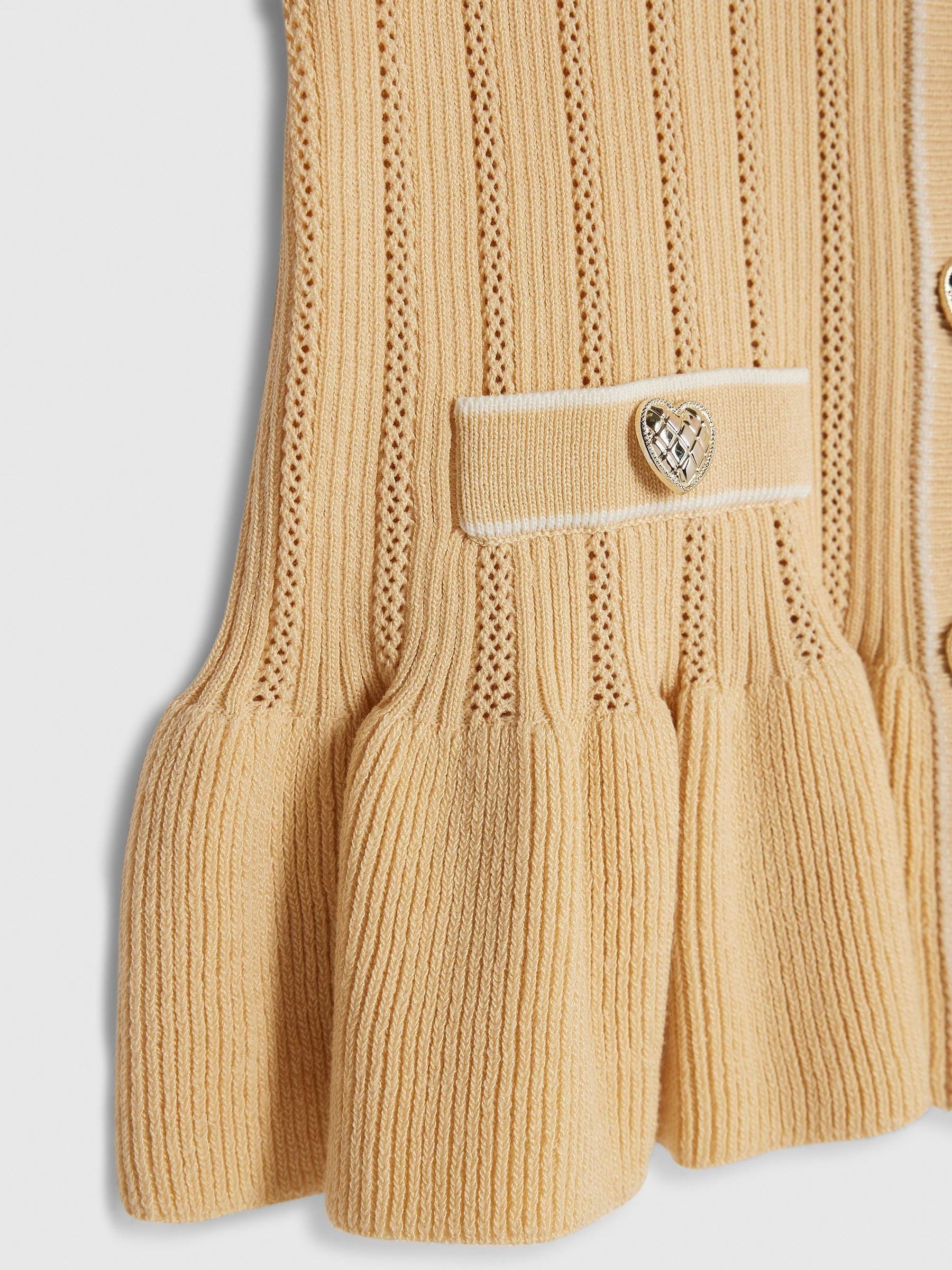 Dsiney Kidz - River Island Brown Knitted Peplum Cardigan & Kickflare Set image 4