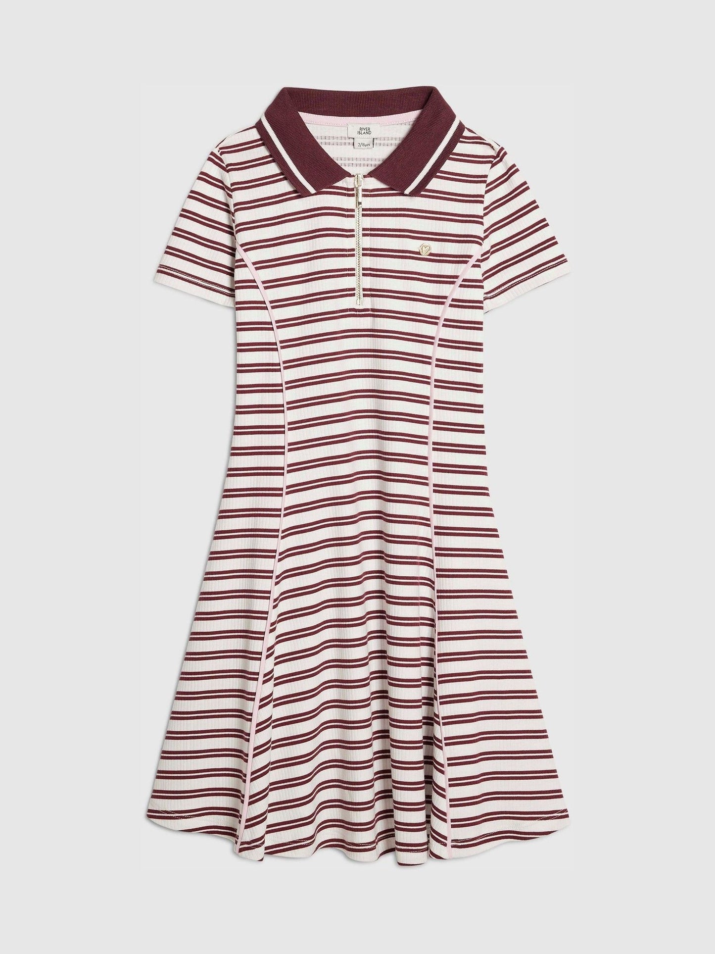 Dsiney Kidz - River Island Red Stripe Rib Polo Dress image 1