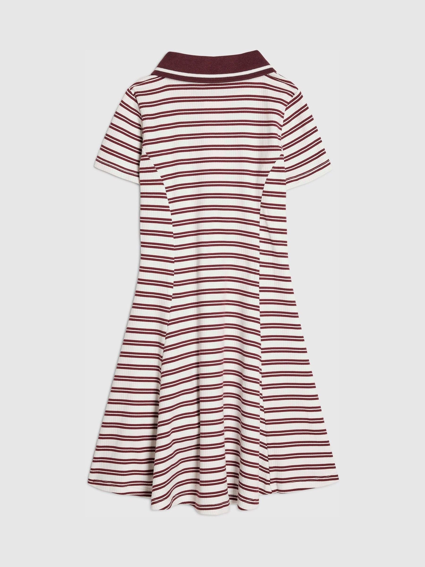 Dsiney Kidz - River Island Red Stripe Rib Polo Dress image 2