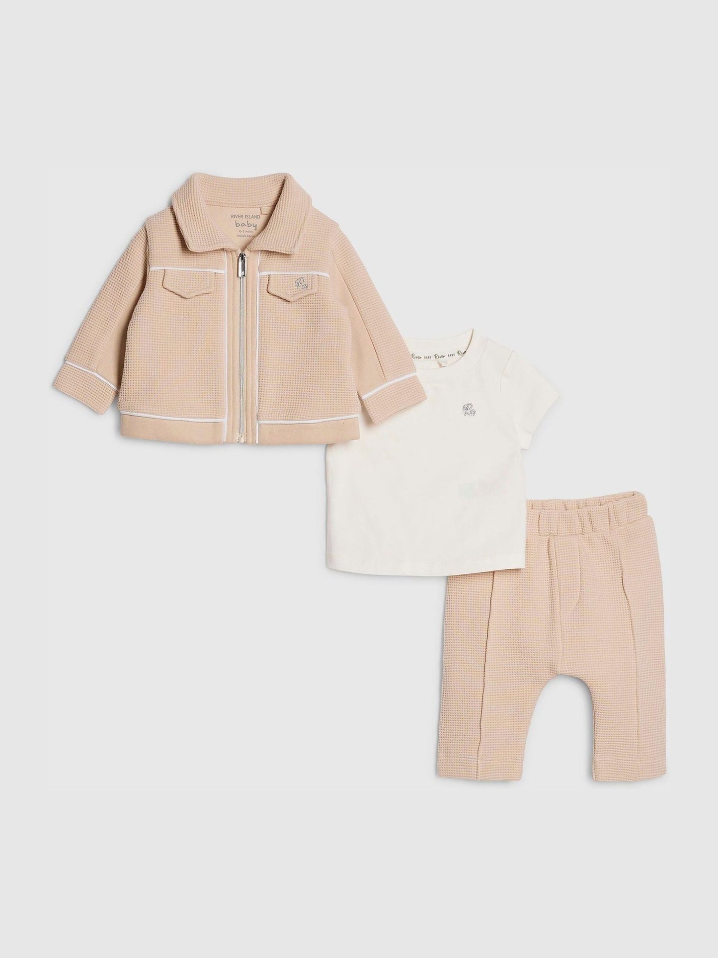 River Island Cream Shacket & Joggers Set 3 Piece image 1