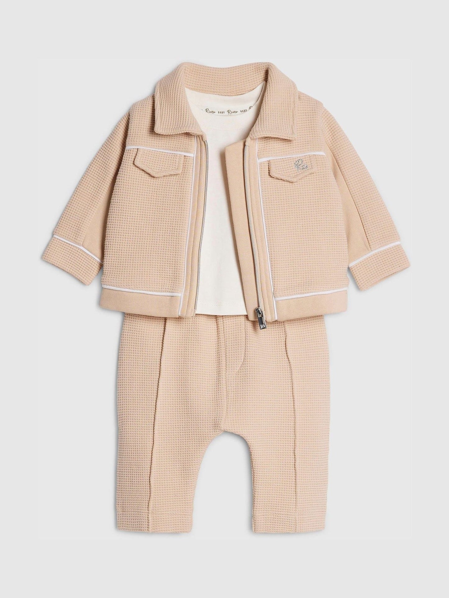 River Island Cream Shacket & Joggers Set 3 Piece image 3