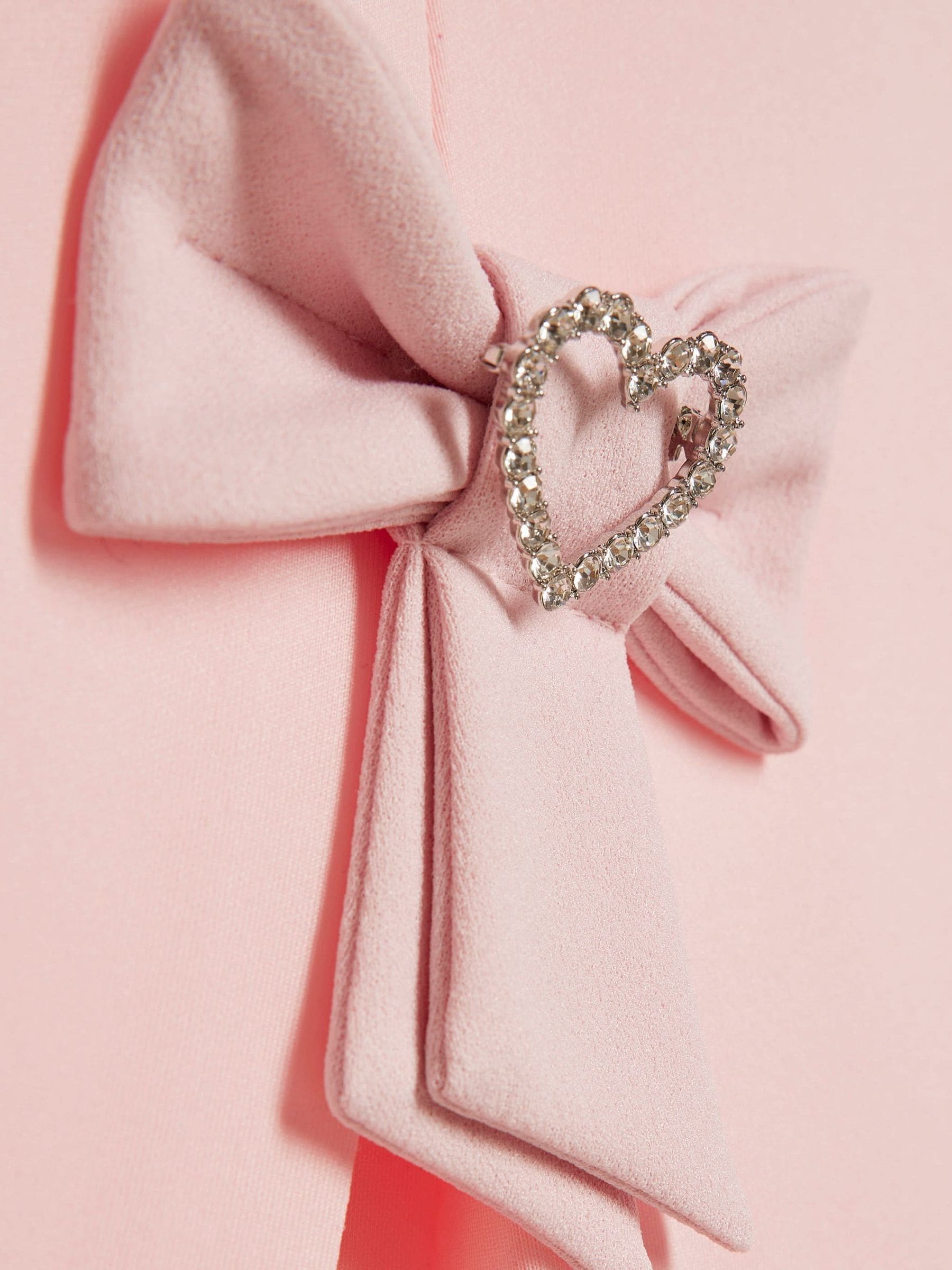 River Island Pink Puff Sleeve Scuba Bow Dress image 4