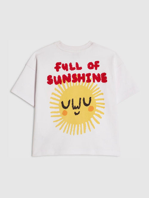 River Island White Abbie Rosie Oversized Sunshine T-Shirt image 1