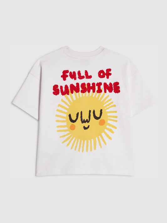 River Island White Abbie Rosie Oversized Sunshine T-Shirt image 1