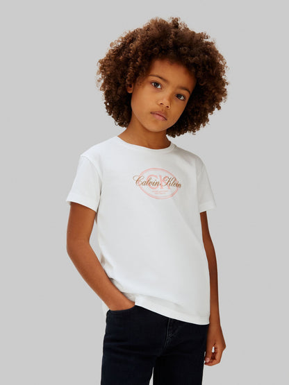 Calvin Klein White Script Logo T-Shirt image 1