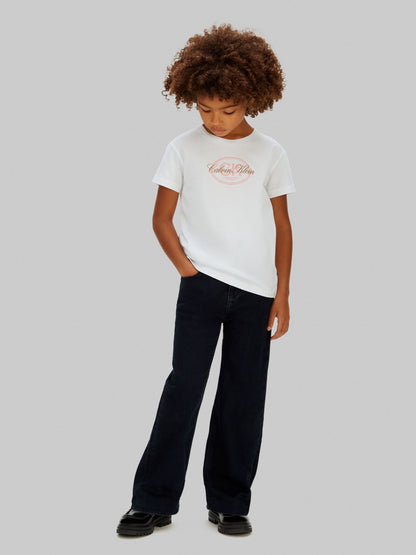 Calvin Klein White Script Logo T-Shirt image 4