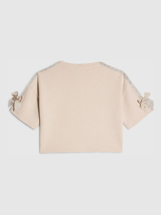 Dsiney Kidz - River Island Cream Premium Love Diamante T-Shirt image 2