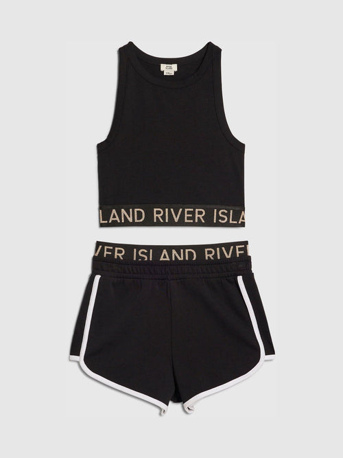 Dsiney Kidz - River Island Black Logo Tank & Runner Short Set image 1