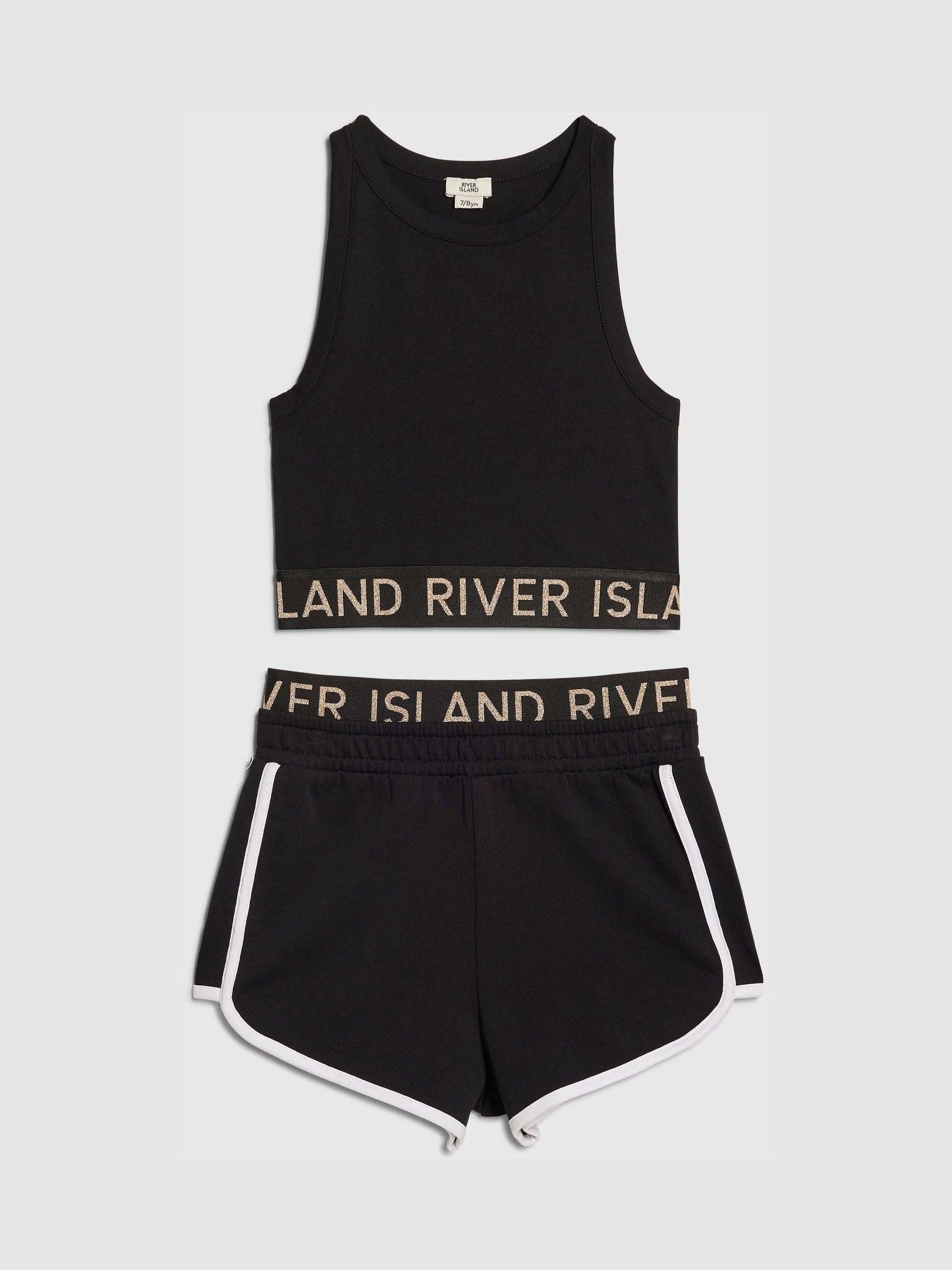 Dsiney Kidz - River Island Black Logo Tank & Runner Short Set image 1