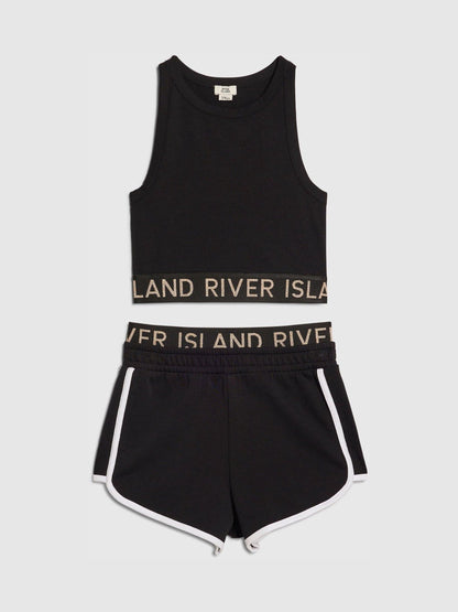 Dsiney Kidz - River Island Black Logo Tank & Runner Short Set image 1