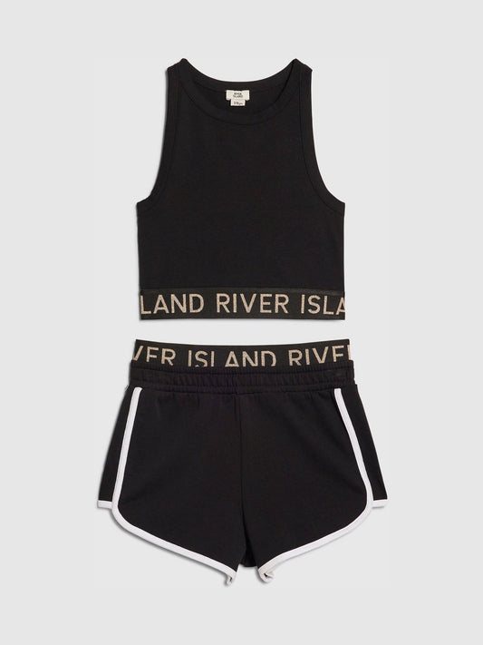Dsiney Kidz - River Island Black Logo Tank & Runner Short Set image 1