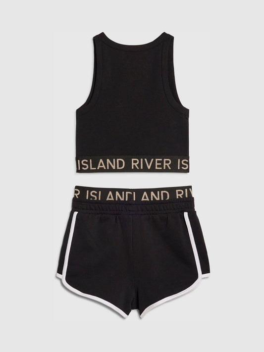 Dsiney Kidz - River Island Black Logo Tank & Runner Short Set image 2