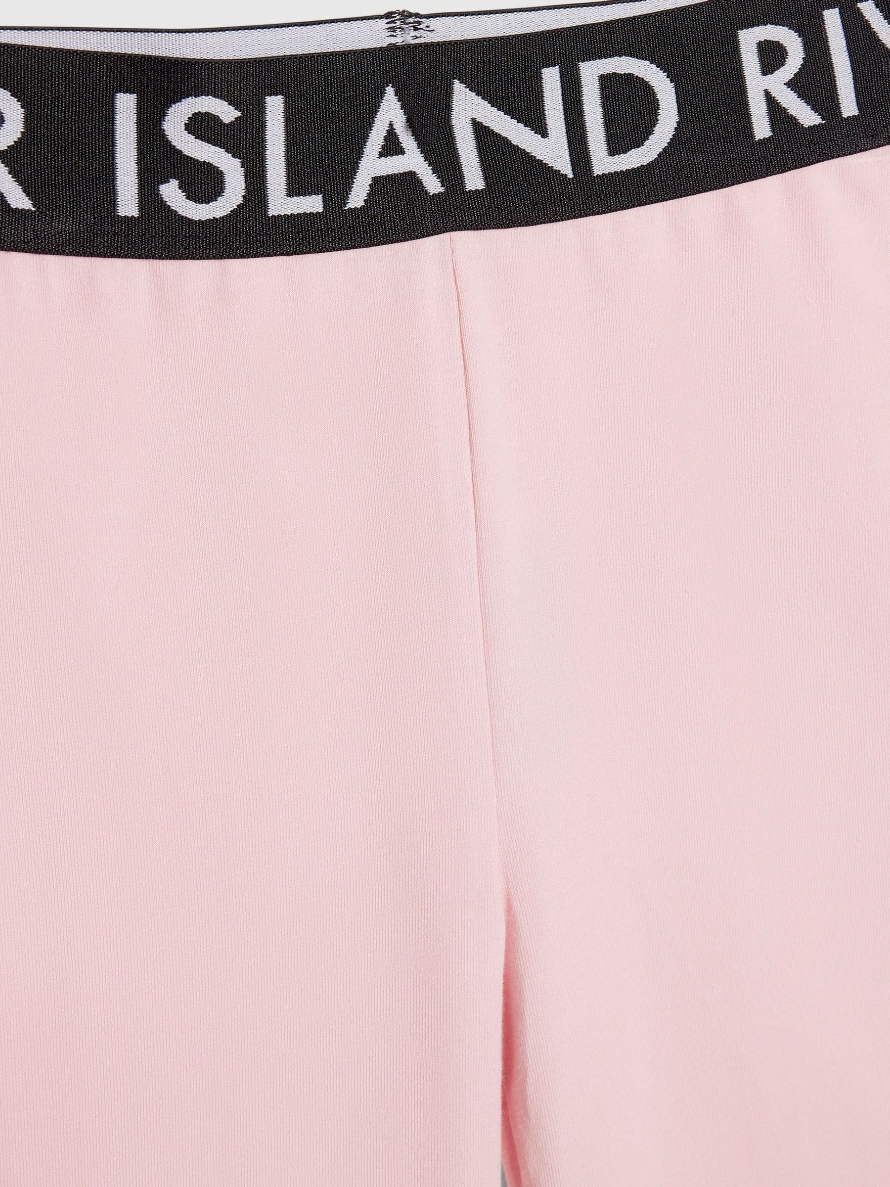 Dsiney Kidz - River Island Pink Logo T-Shirt & Kickflare Set image 4