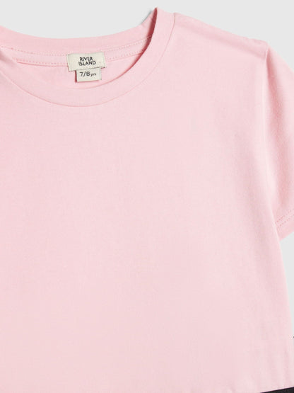 Dsiney Kidz - River Island Pink Logo T-Shirt & Kickflare Set image 5