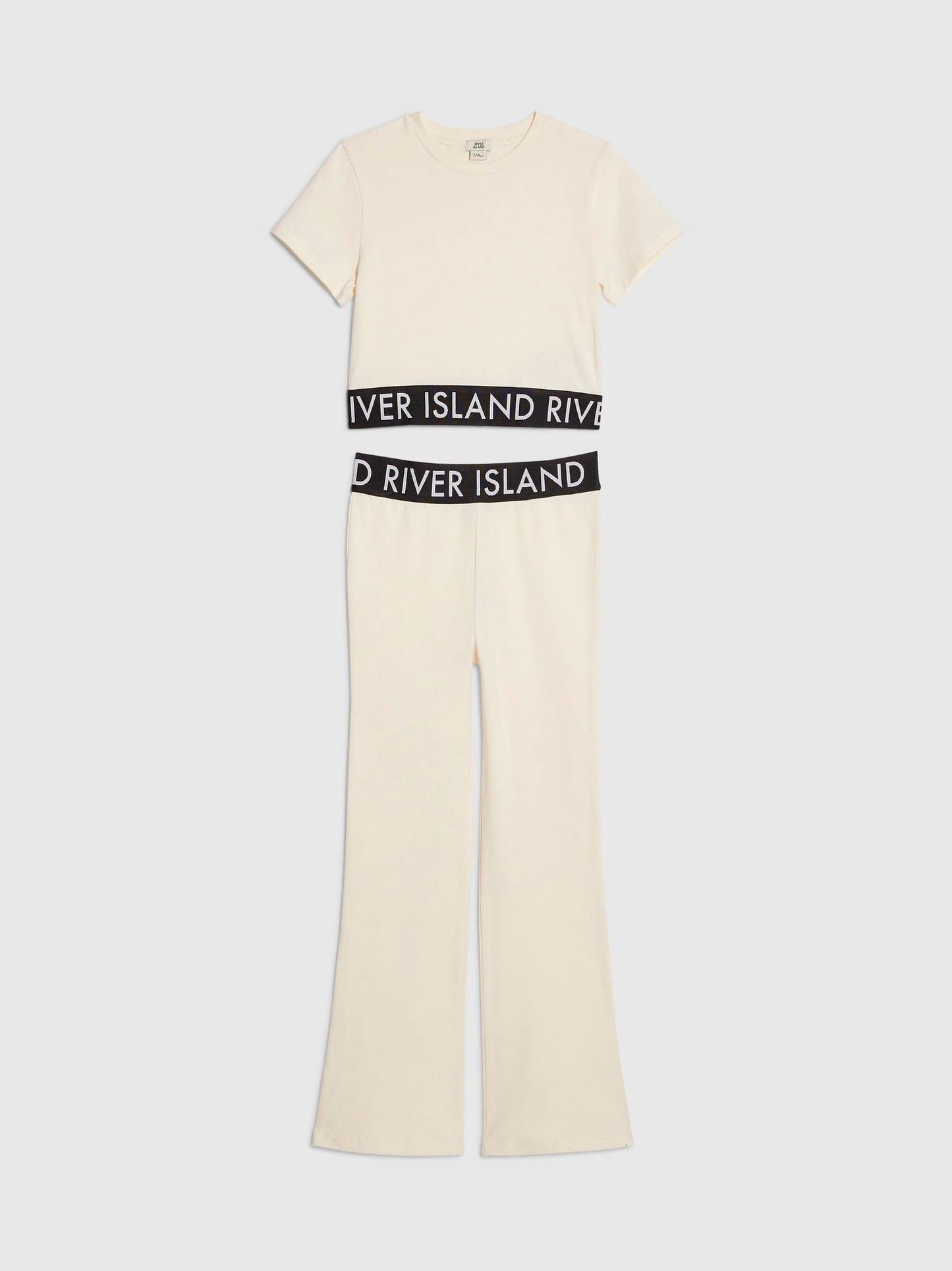 Dsiney Kidz - River Island Cream Logo T-Shirt & Kickflare Set image 1