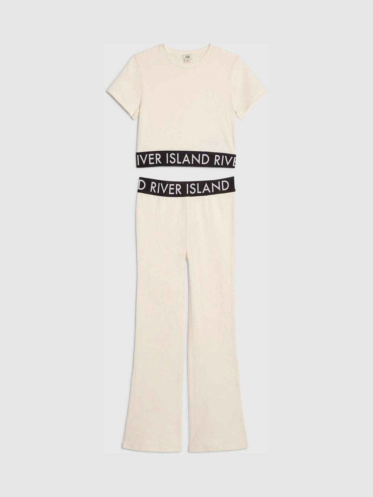 Dsiney Kidz - River Island Cream Logo T-Shirt & Kickflare Set image 1
