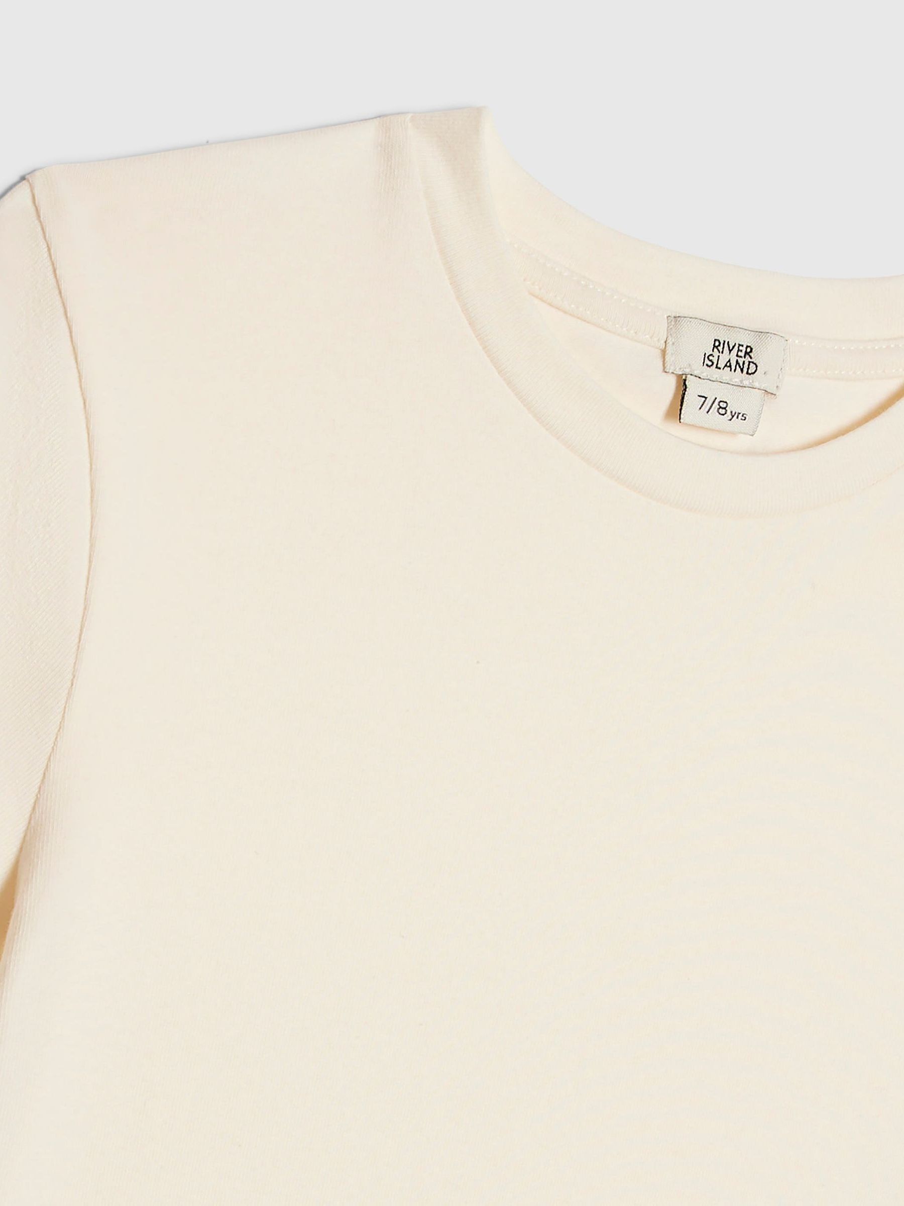 Dsiney Kidz - River Island Cream Logo T-Shirt & Kickflare Set image 3
