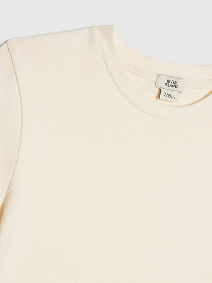 Dsiney Kidz - River Island Cream Logo T-Shirt & Kickflare Set image 3