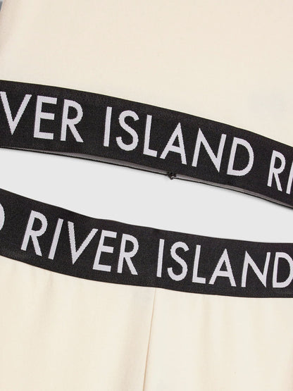 Dsiney Kidz - River Island Cream Logo T-Shirt & Kickflare Set image 4