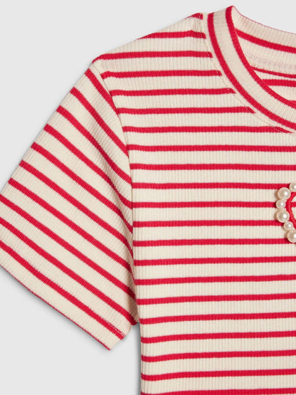 Dsiney Kidz - River Island Red Stripe Heart Baby T-Shirt image 3