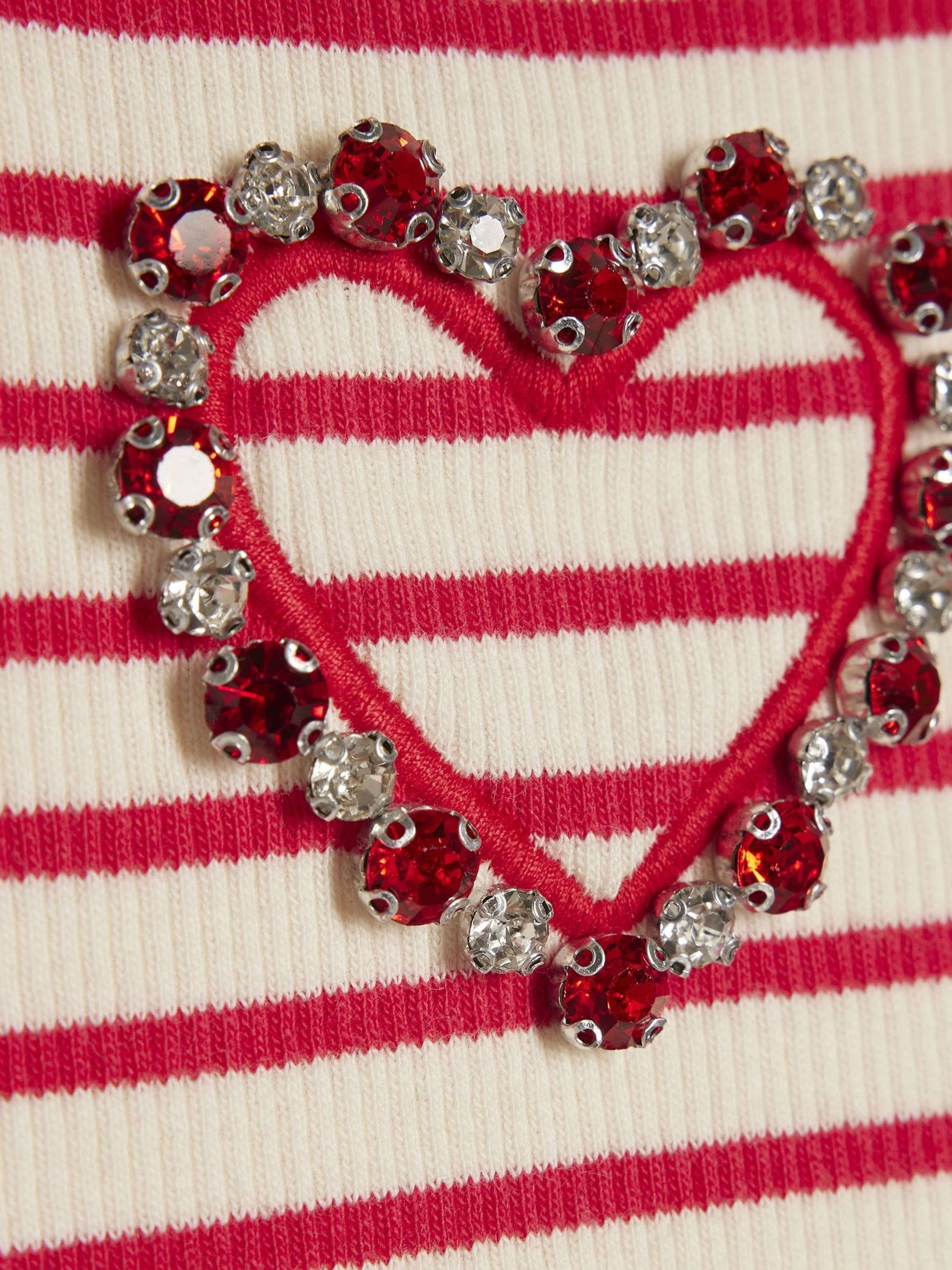 Dsiney Kidz - River Island Red Stripe Heart Baby T-Shirt image 4