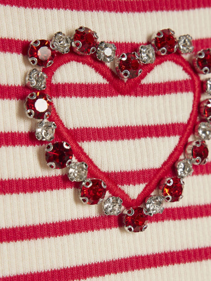 Dsiney Kidz - River Island Red Stripe Heart Baby T-Shirt image 4